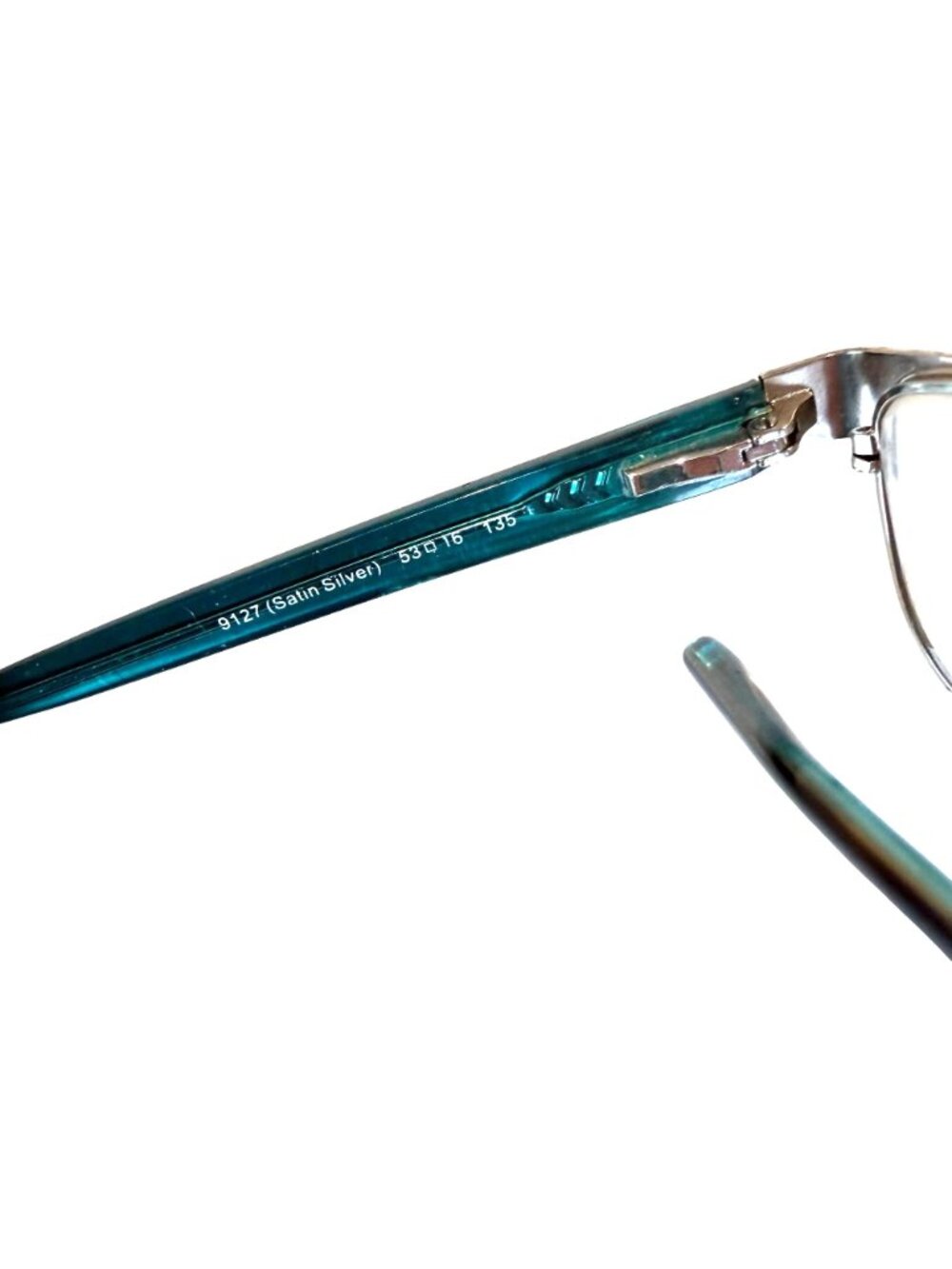 Coach HC5033 Alyson Frames Only Eyeglasses Satin Silver Frame Teal Black Arms - Picture 6 of 8
